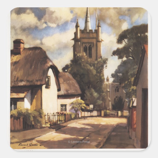 Adesivo Quadrado Scense Country View British Railways Poster (Frente)