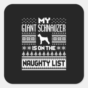 Adesivo Quadrado schnauzer gigante em uma lista travessa de Natal f