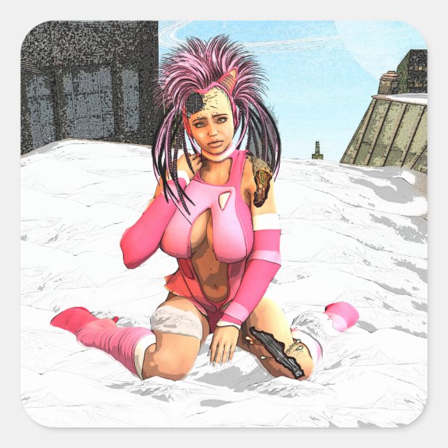 Adesivo Quadrado Sci Fi Snow Punk (Frente)