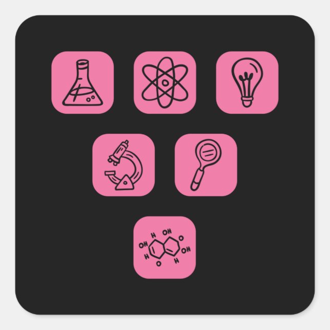 Adesivo Quadrado Science Elements Items (Frente)