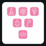 Adesivo Quadrado Science Elements Items<br><div class="desc">Cool Science Design featuring several science related elements. A perfect match for every scientist,  science student,  science teacher and science lover.</div>