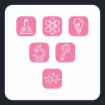 Adesivo Quadrado Science Elements Items<br><div class="desc">Cool Science Design featuring several science related elements. A perfect match for every scientist,  science student,  science teacher and science lover.</div>