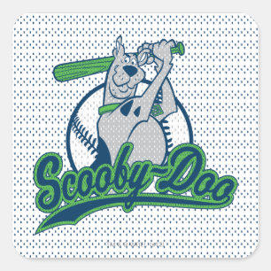 Adesivo Quadrado Scooby-Doo Baseball Logo