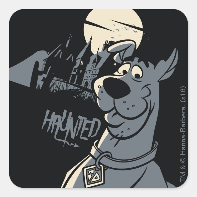 Adesivo Quadrado Scooby-Doo Noir Hunted Mansion Graphic (Frente)