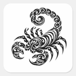 Adesivo Quadrado Scorpion tribal tattoo