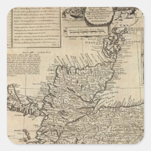 Adesivo Quadrado Scotland e norte Grâ Bretanha