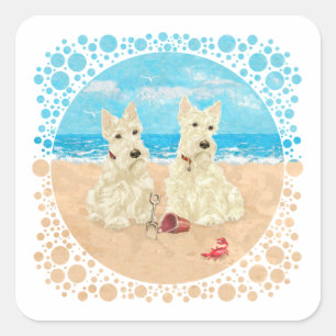 Adesivo Quadrado Scotties Trigo na Praia