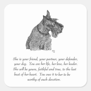 Adesivo Quadrado Scottish Terrier Keepsakes - FEMALE