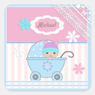 Adesivo Quadrado Scrapbook for boy, álbum de fotos para o garoto