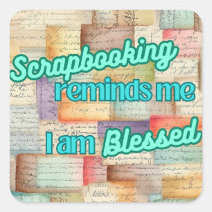 Adesivo Quadrado Scrapbooking me lembra que sou abençoado