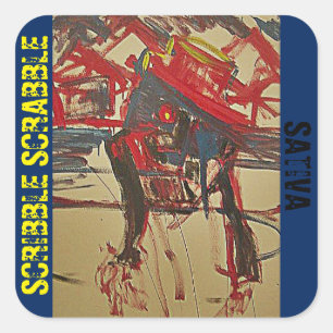 ADESIVO QUADRADO SCRIBBLE SATIVA