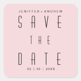 Adesivo Quadrado Script Mínimo Moderno - Cor-De-Rosa Esmaecido Salv