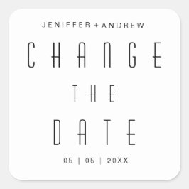 Adesivo Quadrado script moderno minimalista muda a data