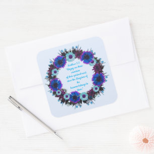 Adesivo Quadrado Script Verso Reino de Mensagem Espiritual