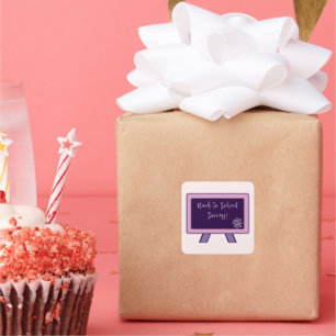 Adesivo Quadrado Script - Voltar ao sucesso escolar - Parabéns