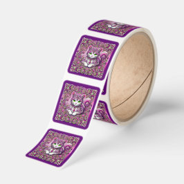 Adesivo Quadrado Scrolly Kitty Square