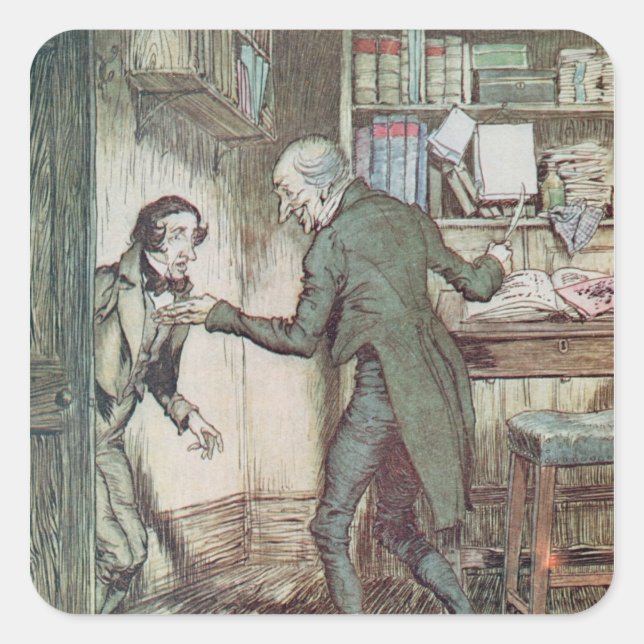 Adesivo Quadrado Scrooge Bob Cratchit (Frente)