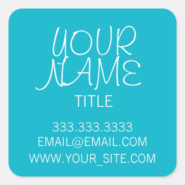 Adesivo Quadrado Scuba Blue Freehand Simples (Frente)