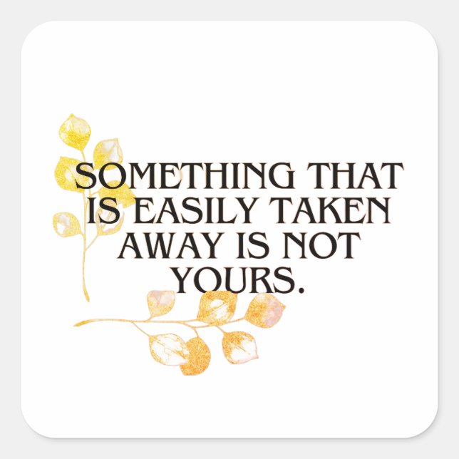 Adesivo Quadrado se for fácil, nunca foi da sua (Frente)