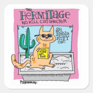 Adesivo Quadrado Se habla Kitty Cat- Stickers