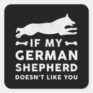 Adesivo Quadrado Se Meu German shepherd Cachorro Pet Vintage Engra