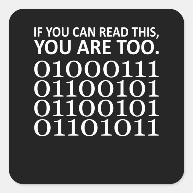 Adesivo Quadrado Se puder ler o software de tecnologia de TI do com (Frente)