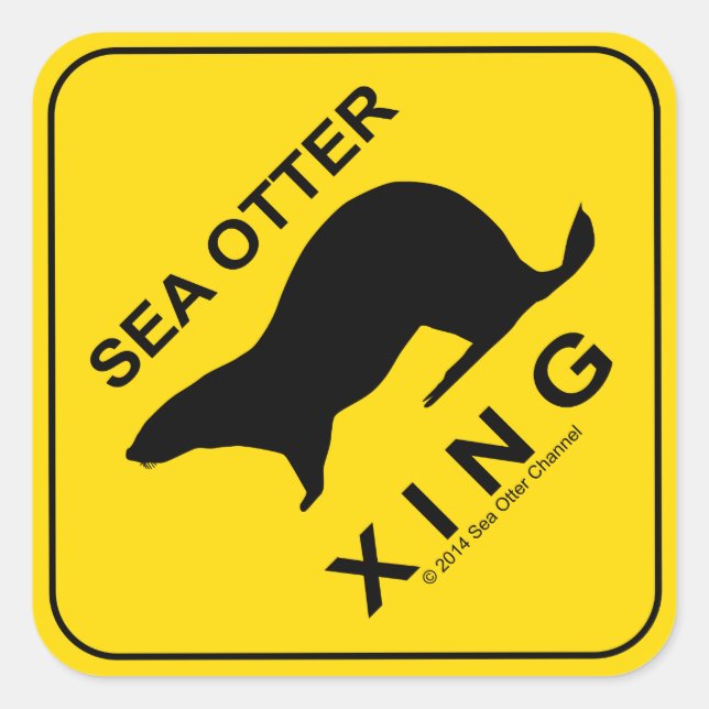 Adesivo Quadrado Sea Otter Xing (Frente)