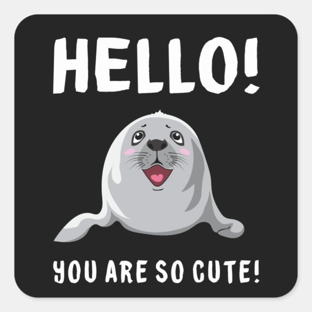 Adesivo Quadrado Seal Sealife Animal Seals Sea Lion Lover Ideia (Frente)