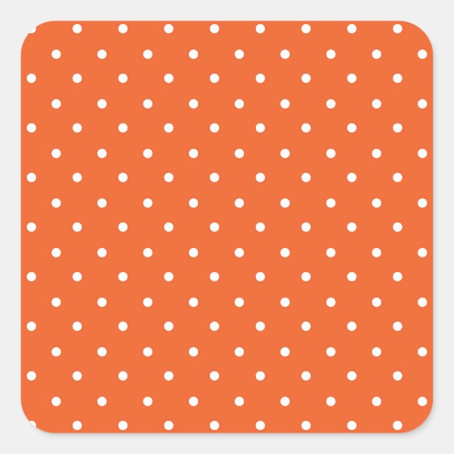 Adesivo Quadrado Seamless  bright orange background polka dot (Frente)