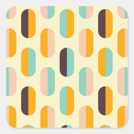 Adesivo Quadrado Seamless geometric pattern in retro vibes