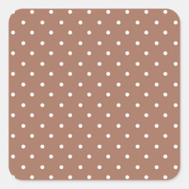 Adesivo Quadrado Seamless medium brown polka dot  pattern