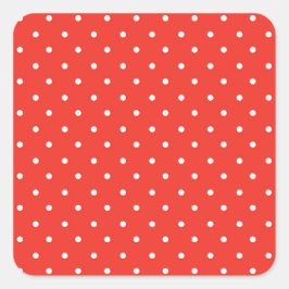 Adesivo Quadrado Seamless red background polka dot pattern
