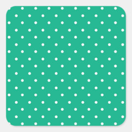 Adesivo Quadrado Seamless solid teal polka dot pattern