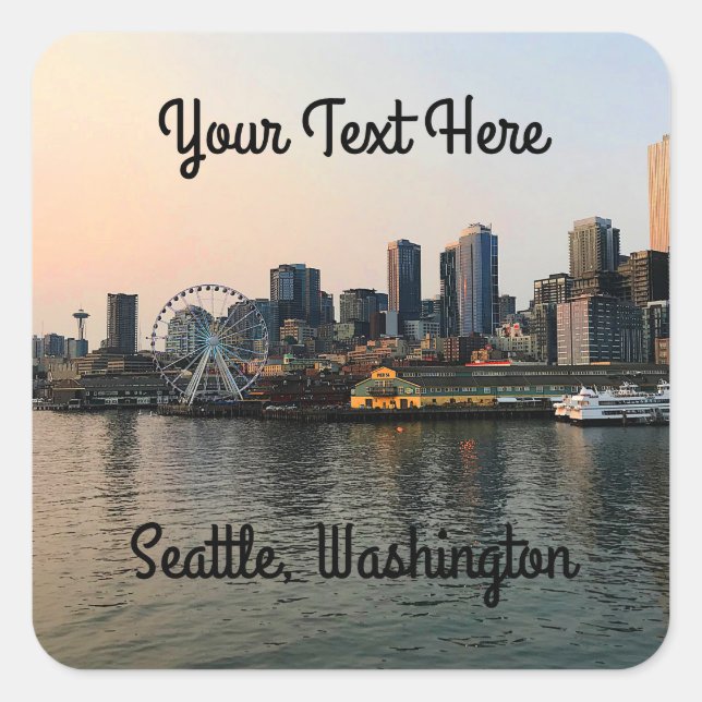 Adesivo Quadrado Seattle Skyline nº 5 Stickers (Frente)