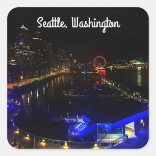 Adesivo Quadrado Seattle Skyline nº 6 Stickers