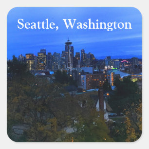 Adesivo Quadrado Seattle Skyline nº 8 Stickers