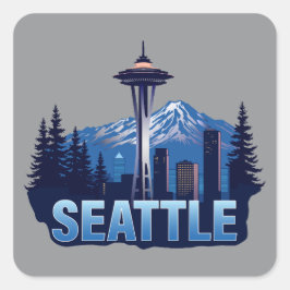 Adesivo Quadrado Seattle Washington United States of America
