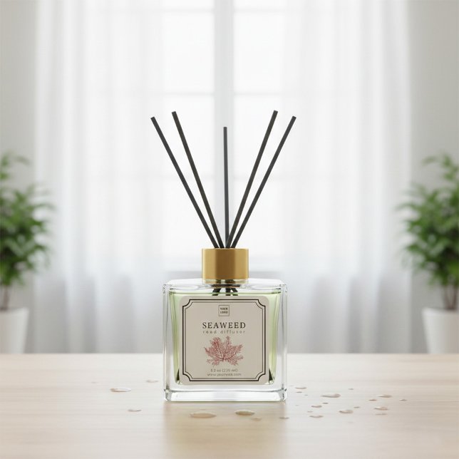 Adesivo Quadrado Seaweed Reed Diffuser Label (Criador carregado)