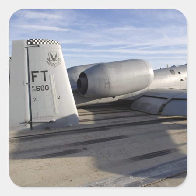 Adesivo Quadrado Seção da cauda de um raio A-10 Thunderbolt II (Frente)