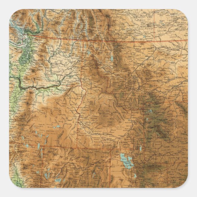 Adesivo Quadrado Seção ocidental dos Estados Unidos (Frente)