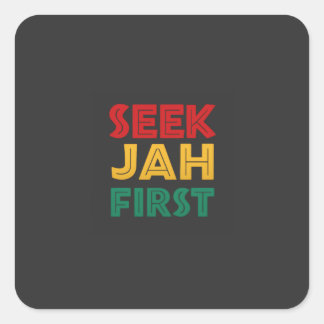 Adesivo Quadrado Seek Jah First Rastafarian Reggae Rasta Colors