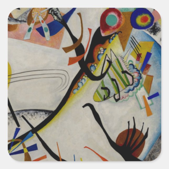 Adesivo Quadrado Segmento Azul Kandinsky (Frente)