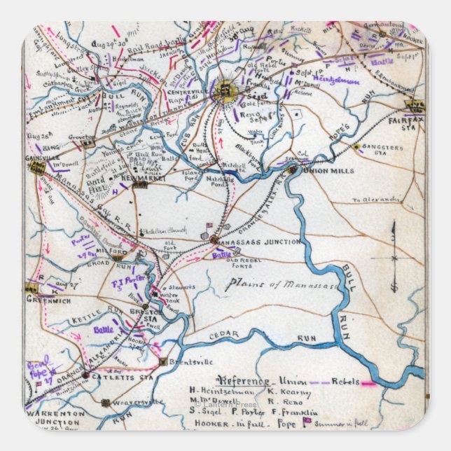 Adesivo Quadrado Segunda Batalha de Bull Run 4 (Frente)