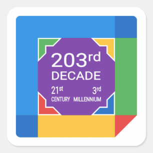 Adesivo Quadrado Segunda Década (Ano Novo 2021-2030)