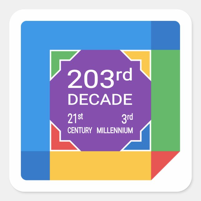 Adesivo Quadrado Segunda Década (Ano Novo 2021-2030) (Frente)