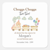 segundo aniversário Watercolor Brown Train Fund Ex