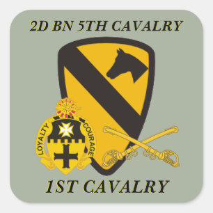ADESIVO QUADRADO SEGUNDO BATTALION 5 CAVALRY 1RUA VINCULADORES
