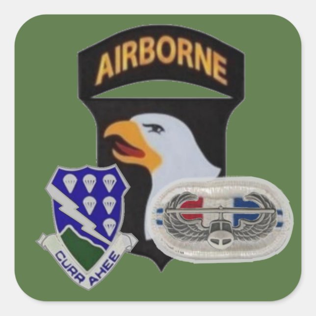 Adesivo Quadrado SEGUNDO BN 506.o INFANTÁRIO 101RUAS AERONAVES (Frente)