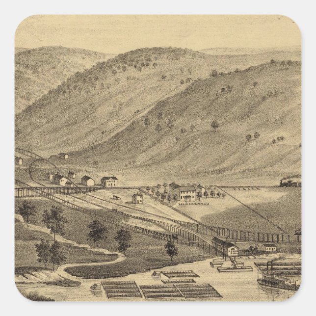 Adesivo Quadrado Seis balsas da milha (Frente)