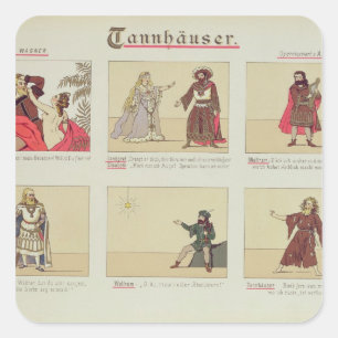 Adesivo Quadrado Seis cenas em relação à ópera 'Tannhauser